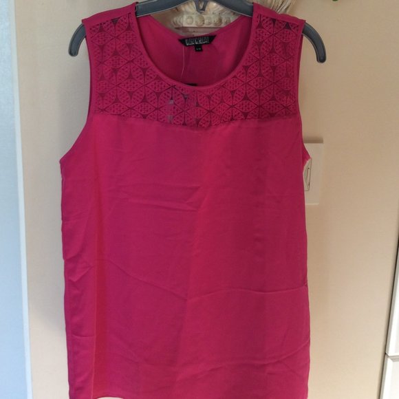 3/$50 - NWT - Hot Pink Sleeveless top by Nicole Miller - Picture 3 of 7